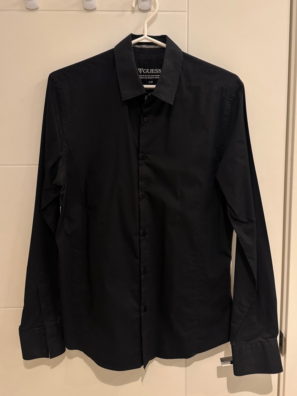 GUESS Men's Black Button-Up Dress Shirt